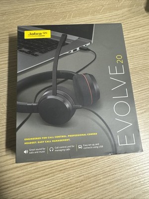 Jabra Evolve 20 Stereo Headset Microsoft zertifizierte Kopfhörer für VoIP Softphone