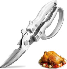 Heavy Duty Kitchen Scissors, Poultry Shears for Meat, Chicken, Bone, Silver