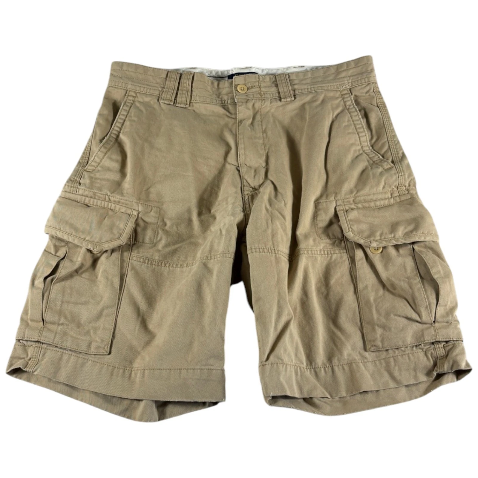 VTG Polo Ralph Lauren Classic Fit Cargo Shorts Mens 34 Beige Hiking Y2K Grunge
