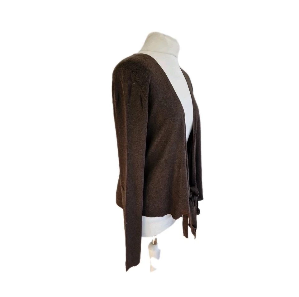 Jigsaw Womens Cropped Cardigan Womens Silk/Angora Blend V-Neck Womens~Size Large - Image 4 of 4