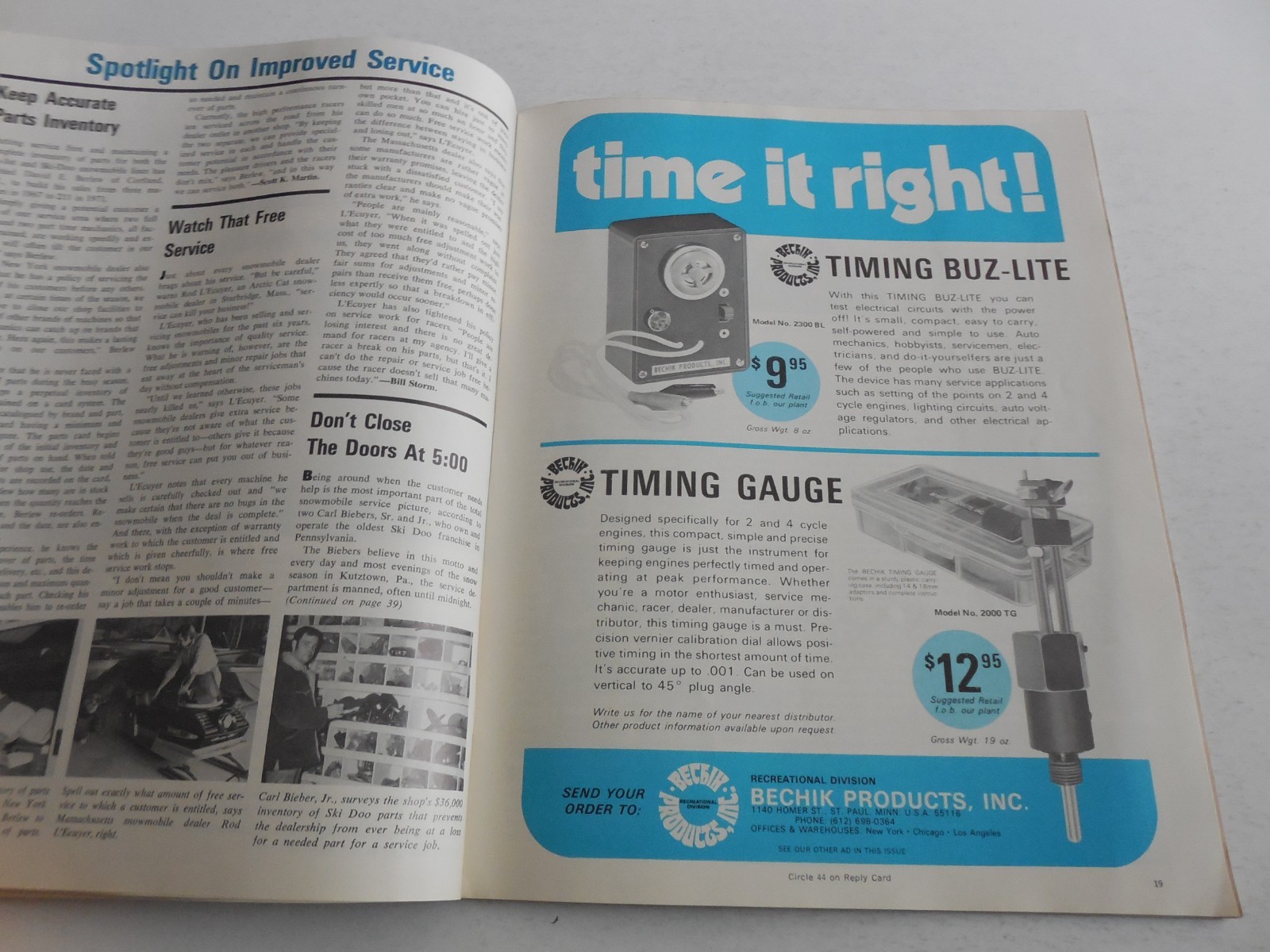 Snow Goer Trade snowmobile dealer magazine Sept. 1972 vintage Speedway Moto-Ski