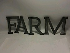 4 Galvanized Wall Metal Letters Rustic Country Farmhouse 3D "FARM" Look Read