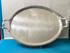 GRAND plateau de service CHRISTOFLE modèle GODRONS métal argenté 62x41,5 cm plat