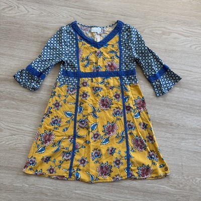 Matilda Jane Flower Power Dress Choose Your Own Path Floral Block Print Size 8