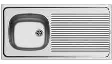 Évier De Cuisine En Acier Inoxydable 100X50Cm Avec Zone De Drainage 1 Bac