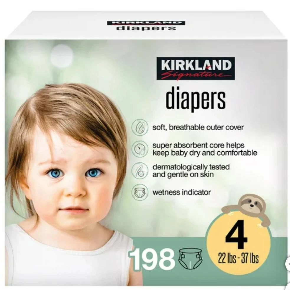 Kirkland Signature Diapers, Size 4 (198-Count)