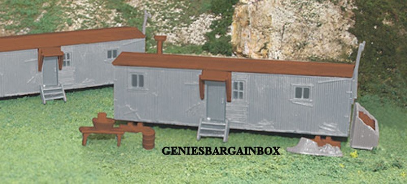 HO 1:87 Scale RAILROAD WORK SHEDS KIT (2 SHEDS) New in Box Bachmann 45176