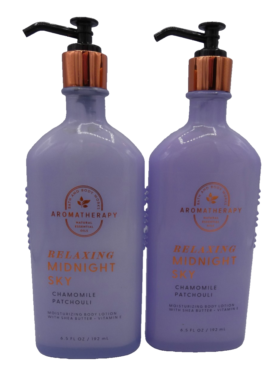 X2 BATH & BODY WORKS RELAXING MIDNIGHT SKY BODY LOTION CHAMOMILE PATCHOULI