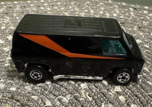 Mattel 1974 Hot Wheels Black Super Van A-Team Red Stripe Vintage