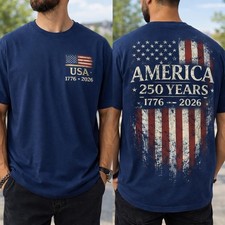 America 250 Years Shirt, 1776 2026 USA Flag Tee, Patriotic T-Shirt