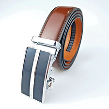 New Genuine Leather Mens Ratchet Belt Belts For Men Adjustable Automatic Buckle