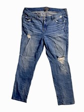 Torrid Jeans Womens 18 R Blue Denim Boyfriend Straight VTG Stretch  DISTRESSED