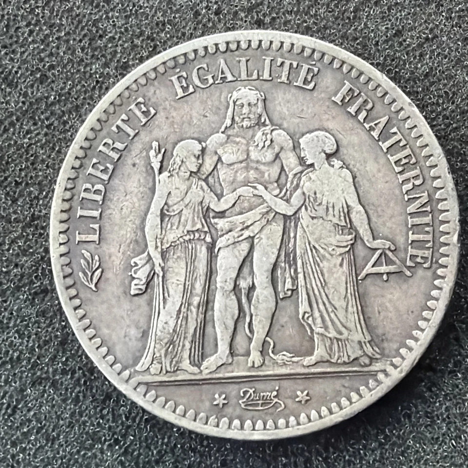 1848-A França prata 5 francos 0,7234 oz RARO - Imagem 4 de 4