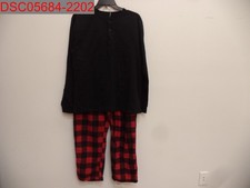 Sleep Hero Men Black Red Long Sleeve Shirt Fleece Pant Slipper, M 024054251249