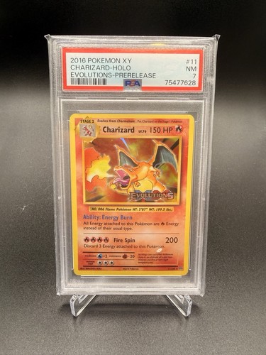 2016 Pokemon XY Charizard Holo #11 Prerelease  PSA 7 NM Evolutions