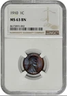 1910 1c Lincoln Wheat Cent NGC MS 63 BN with Rich Dark Purple Toning 💜🔥🔥🔥💜