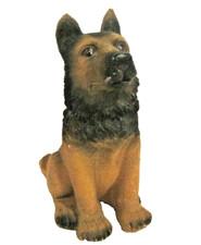 A Sitting German Shepherd Puppy Dog Figurine 4" x 6"