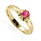 14k Solid Yellow Gold pink  Sapphire Ring. Available size 4 to 9 #R2323 — photo 1