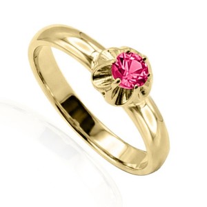 14k Solid Yellow Gold pink  Sapphire Ring. Available size 4 to 9 #R2323
