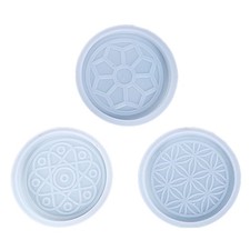 1/3x Deep Round Coaster Molds Resin Coaster Silicone Molds Silicone Molds