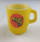 Vintage WSGW Anchor Hocking Yellow Fire King Mug Coffee Cup MILK GLASS