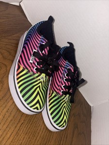 Heelys Shoes Youth Size 4 Rainbow Stripe Wheels Skate Sneakers Multicolor