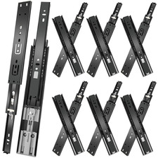 6 Pairs 12pcs 20 inch Drawer Slides Soft Close Full Extension Side Black