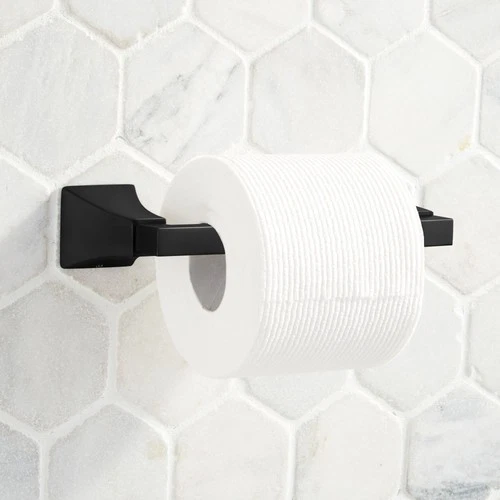 477020 Vilamonte Wall Mounted Pivoting Toilet Paper Holder - Matte Black - Picture 1 of 9
