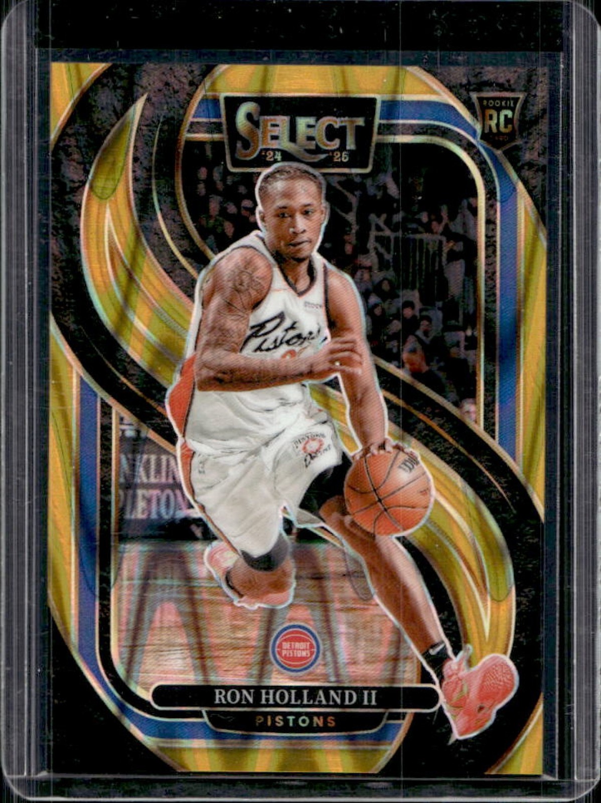 2024-25 Panini Select Ron Holland II Premier RC Gold Wave Prizm #/10 Pistons