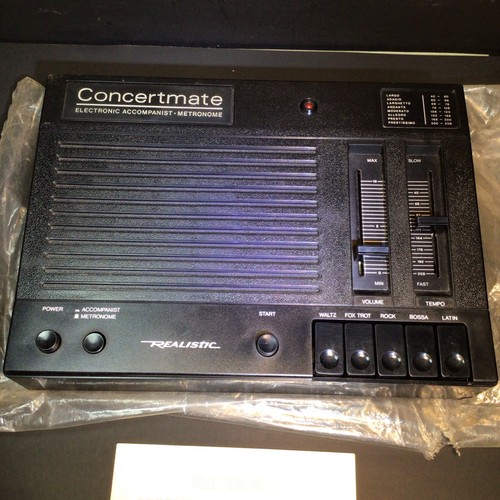 Caja de ritmo de caja de batería realista Concertmate 42-2103, probado, metrónomo, sin caja