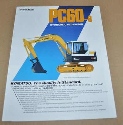Komatsu PC60-6 Crawler Excavator Bagger Brochure Prospekt EN