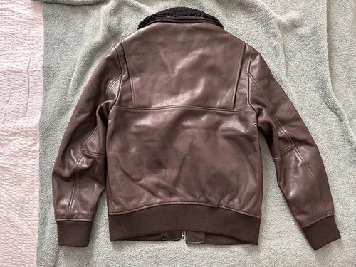 Acne Studios ABEL PWWF Leather Shearling Bomber Jacket Brown Men’s 46/small image 6