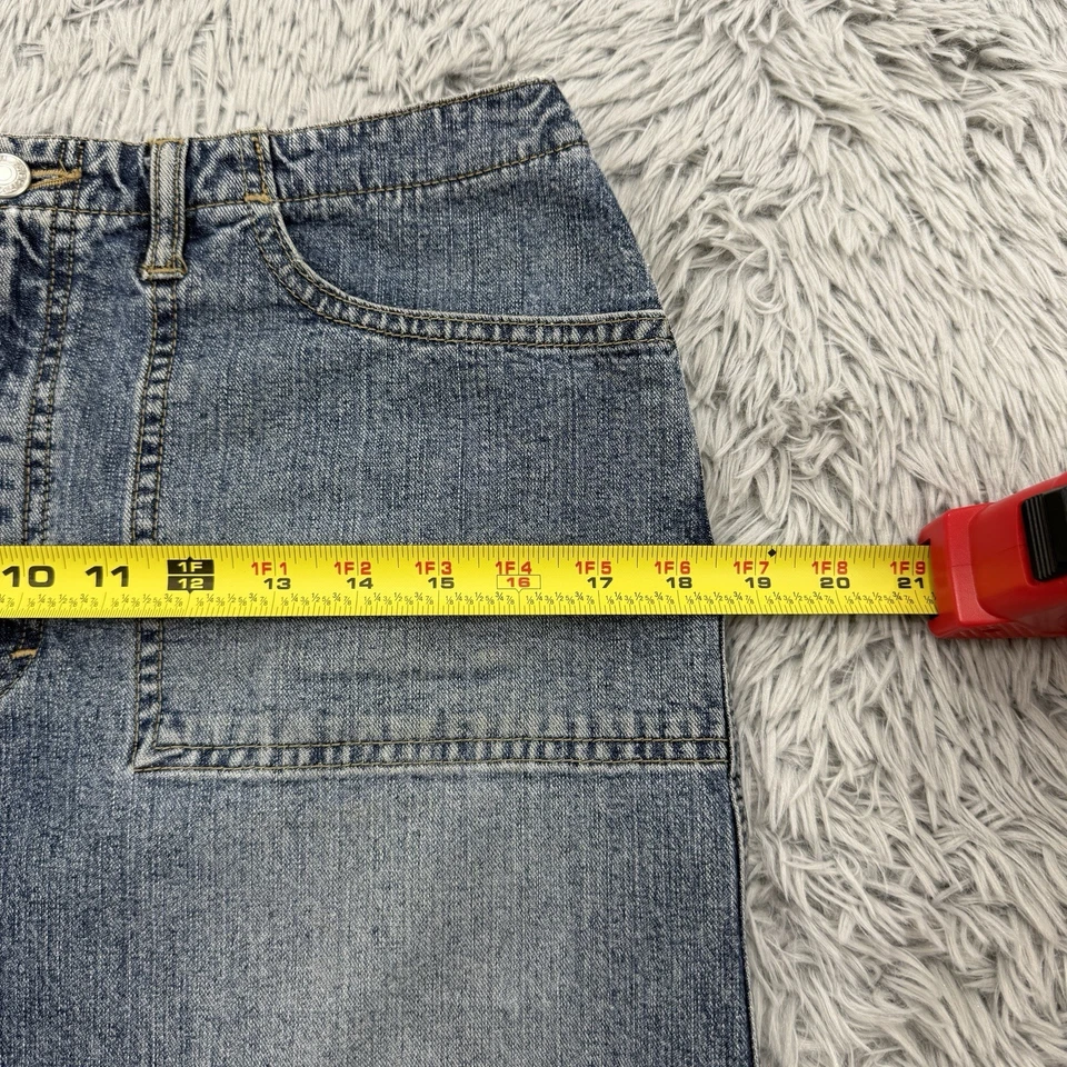 Esprit Denim Skirt Women's S VTG Y2K Faded Grunge Country Prairie Cottagecore - Image 4 of 4
