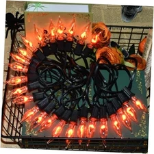 27.8Ft Halloween Decorations Flickering Flame String Lights with 27.8FT-Clear