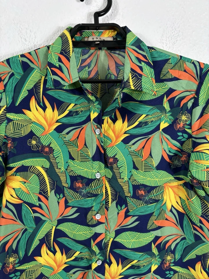 Camisa Hawaiana SSLR Mujer Talla M Multicolor Colorida Manga Corta Floral Foto 2 de 4