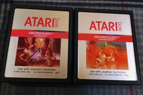 Atari 2600 Swordquest EarthWorld & FireWorld 2 Games Lot. CIB Tested Vintage 