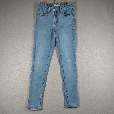 Levi s 721 High Rise Skinny Jeans Womens 26x27 Light Wash Stretch Denim