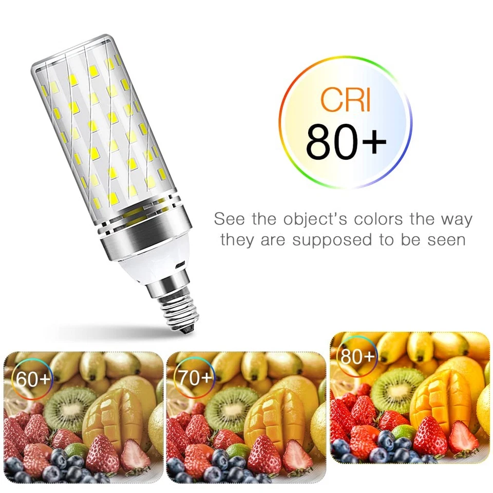 E12 LED Bulb, 6000K Daylight White Light Bulbs, 16W 1500LM Led Corn Bulb, 120... - Image 4 of 4