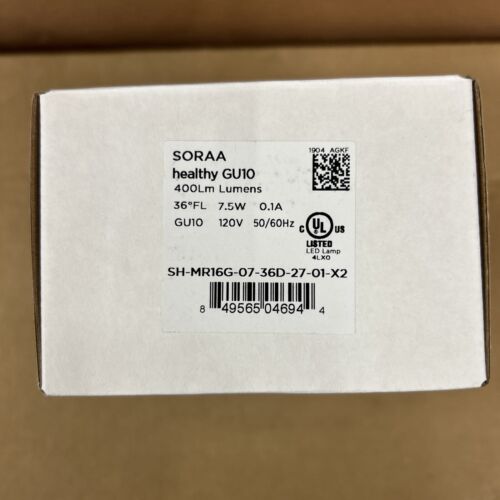 2Pk Soraa Healthy GU10 / LED Bulb 400Lm 2700K 36°FL 7.5W NEW - Picture 3 of 3