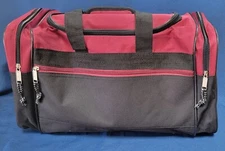 DALIX~ 21" Blank Duffle Bag ~ Sports Bag~Travel Bag ~Gym Bag ~Black and Maroon
