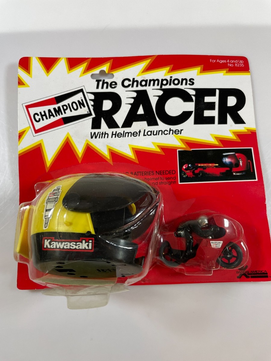 Champions Racer Kawasaki Motorcycle Yellow Helmet Cycle Toy