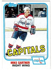 1981-82 TOPPS #117E MIKE GARTNER Washington Capitals Hockey Card
