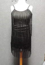 True Decadence Petite Fringed Strappy Bodycon Dress UK 10 RRP £42 LN130 HH 20