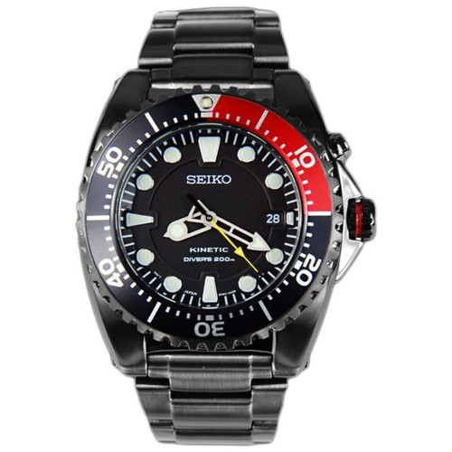 Seiko SKA577P1 Divers Kinetic Black Red NEW | eBay