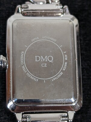 DMQ CZ Womans MOP Dial Crystal Accnt Silver Tone Chain Link  display picture 2