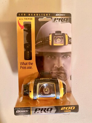 FLASHLIGHT DORCY LED HEADLIGHT 200 LUMENS PRO SERIES WITH TRIPOD HEAD LAMP