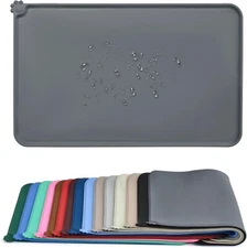 Silicone Waterproof Pet Feeding Mats,Anti Slip Bowl Pad,Dog Mat for Food and ...