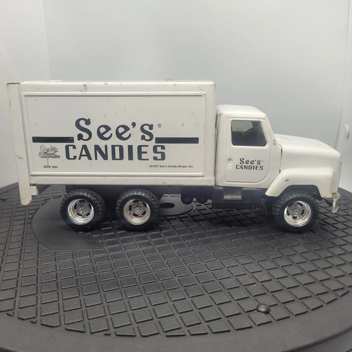 Vintage 90s See s Candies Metal White International Delivery Truck