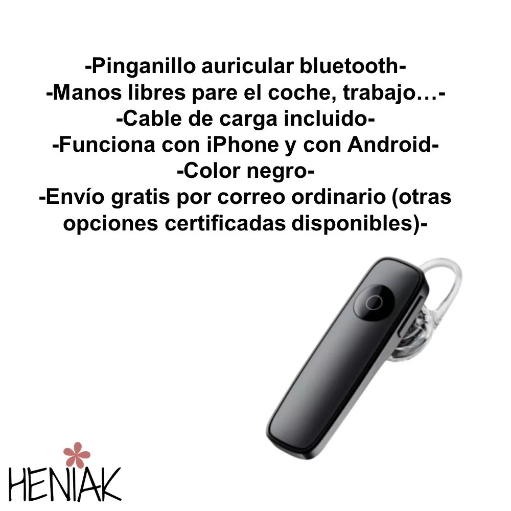 Auricular pinganillo bluetooth para llamadas en telefonos móviles manos  libres