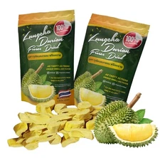 Durian King of Fruit Vacuum Freeze Dried Fresh Monthong  50 gram Pack of 2